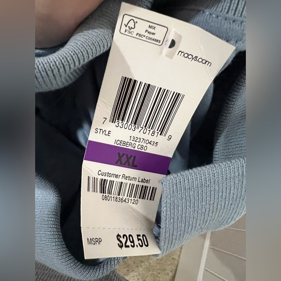 Men’s NWT new blue polo button down up shirt XXL Via Europa - Picture 7 of 8